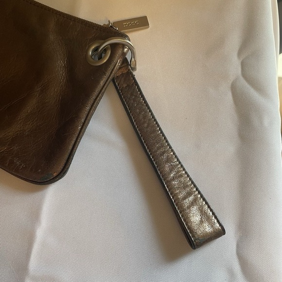 Hobo International Shinny Brown Clutch Wristlet Wallet with Gemstone Accents - Picture 10 of 16